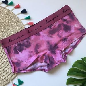 Victoria’s Secret PINK Logo Boyshort Panty Pink Dahlia Smoke Small NEW